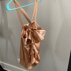 Gold Arden B cross back top XS. Ring front, great for night dinner or party